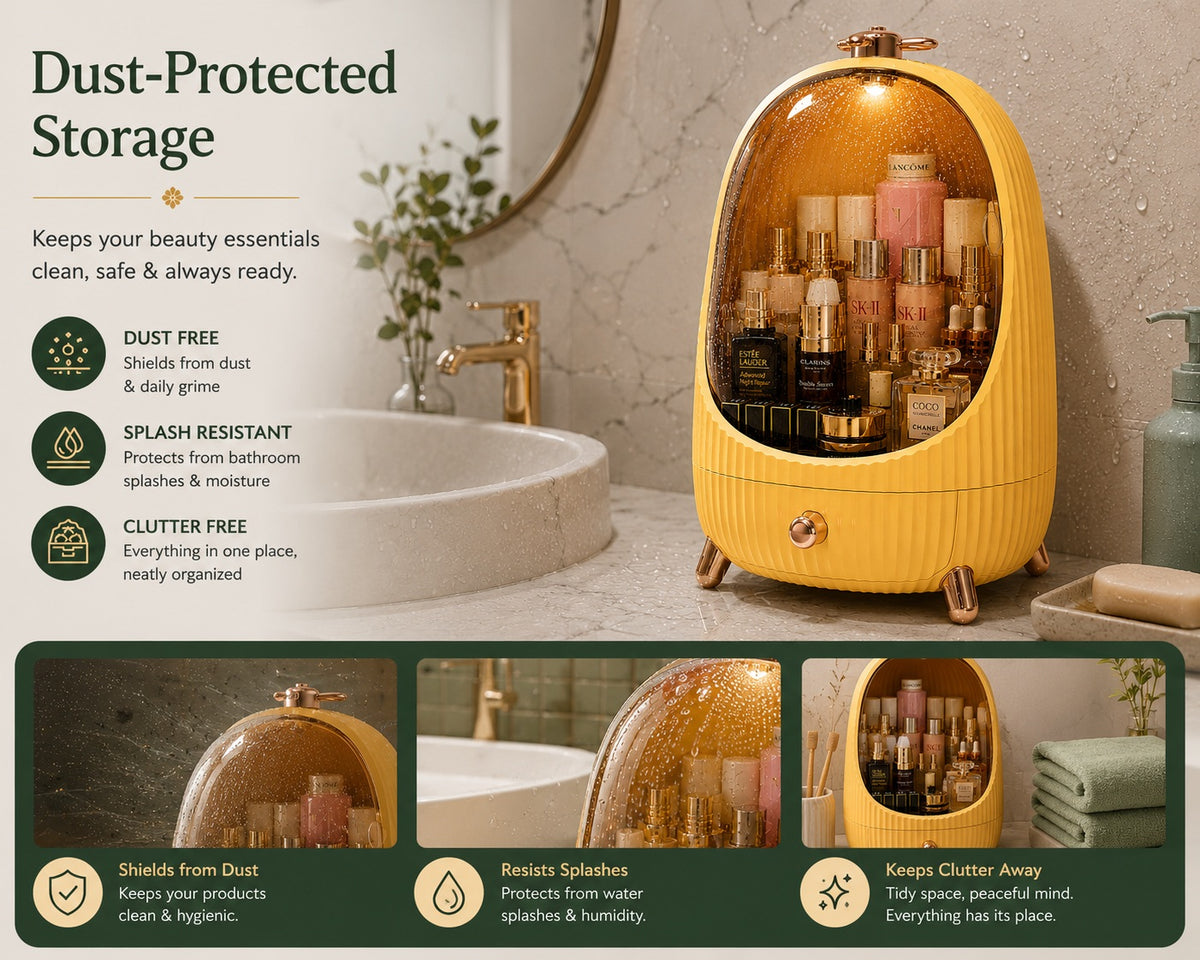 Neat Theory dust-protected beauty storage