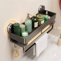 Neat Theory suction bathroom shelf rack in a styled bathroom