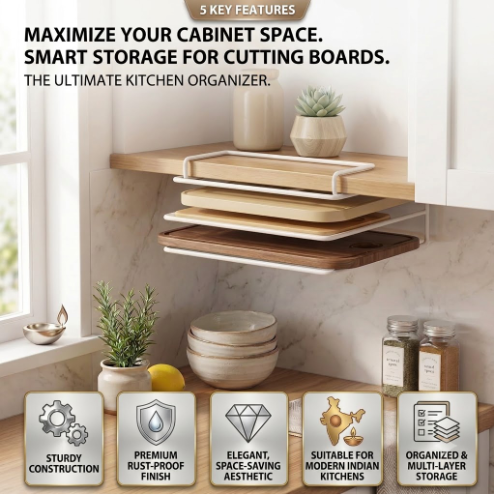 Neat Theory under-cabinet tray holder features