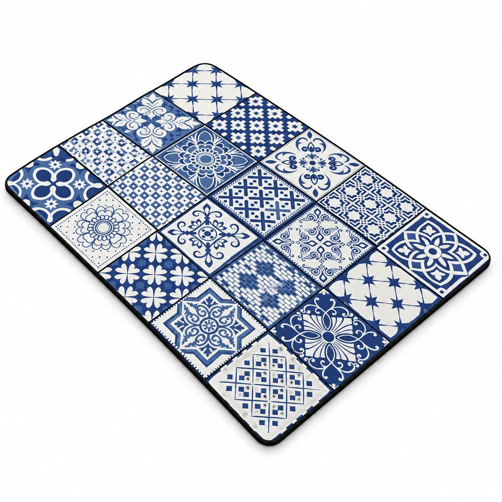 Neat Theory patterned dish drying mat on white background