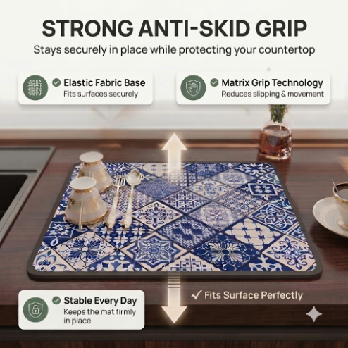 Neat Theory dish mat anti-skid grip feature