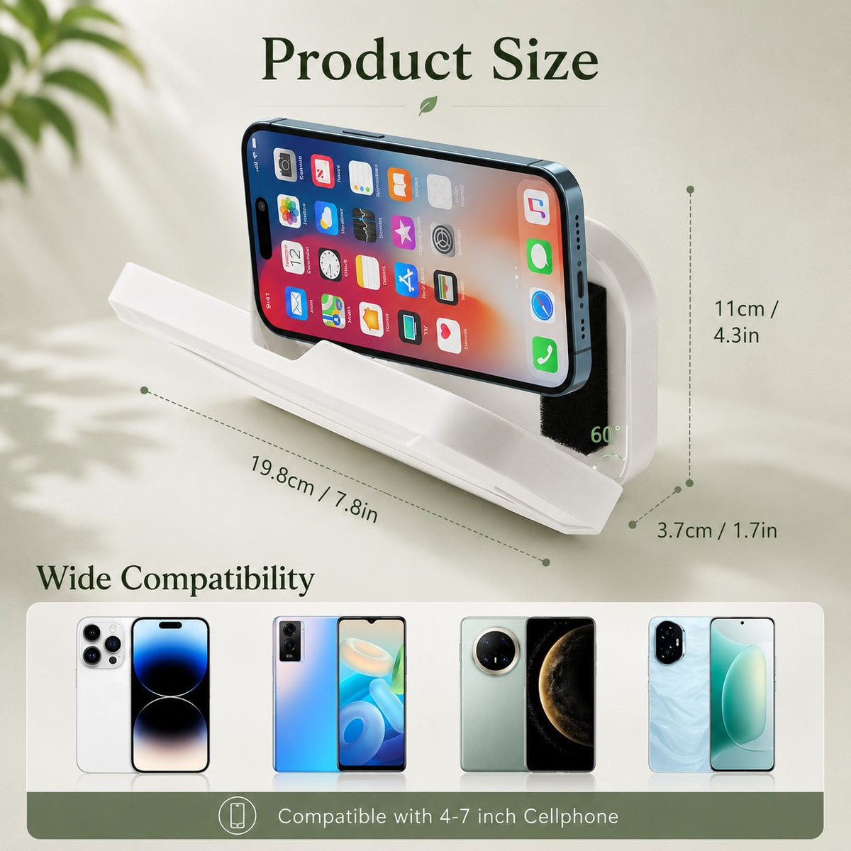 Neat Theory mobile phone holder dimensions and phone compatibility